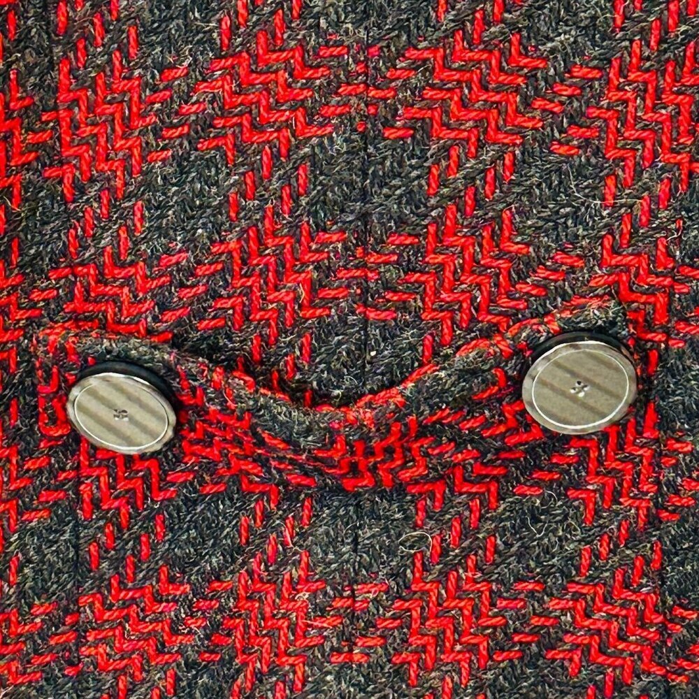 Mac & Jack Plaid Wool Blend Peacoat Sz 6 Red Black Double Breasted Lined Jacket - Picture 7 of 14